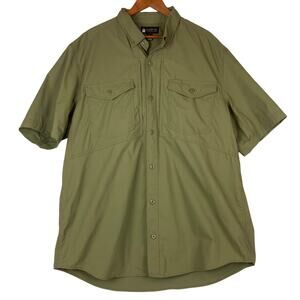 Alaskan Hardgear Duluth Trading Silverstrike Work Shirt Men 2XL Tall Olive Green